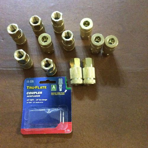 (12)  tru-flate 13-335 1/4&#034; coupler, style a, 1/4&#034; fnpt - air quick connect for sale