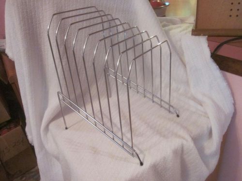 Wire Step File System Desk Organizer 8 Space Storage Silver Steel Strong Compact