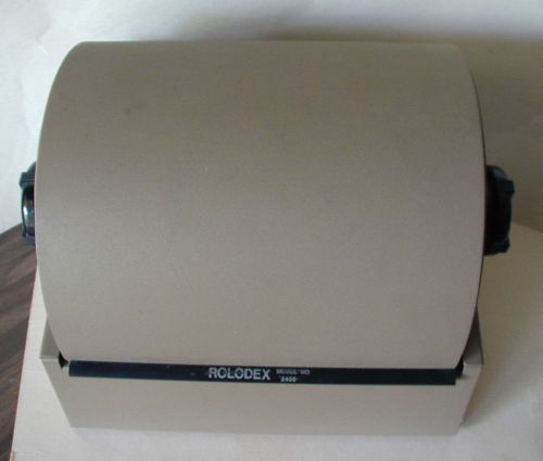 Double Rolodex Model 2400 Metal Twin Rotary Card File Tan Color