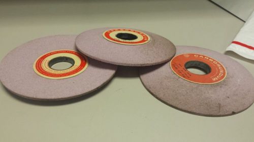 (3) Carborundum Pink Grinding Wheels PA60-G8-V40   6 x 1/2 x 1-1/4 NOS