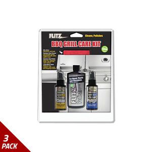 Flitz BBQ Grill Care Kit, 4pc [3 Pack]