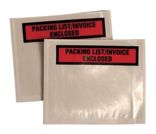 Quality park poly packing list envelopes, 4.5 x 5.5 inches, clear, 1000 count for sale
