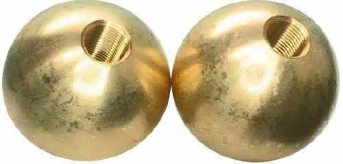 Two 1-1/2&#034;  dia. threaded 1/8 - ips brass balls drilled tapped for sale