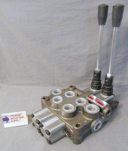 Hydraulic directional control valve 2 spool tandem &amp; motor spring return 12 gpm for sale