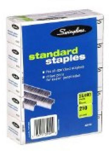 Swingline Staples, Standard, 1/4 Inch Length, 5000/Box, 5 Boxes