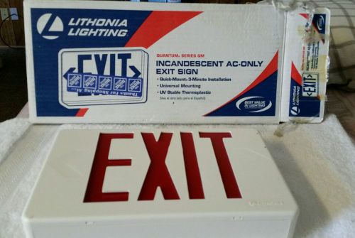 Lithonia Lighting Exit Sign incandescent AC-Only Red Letters USA