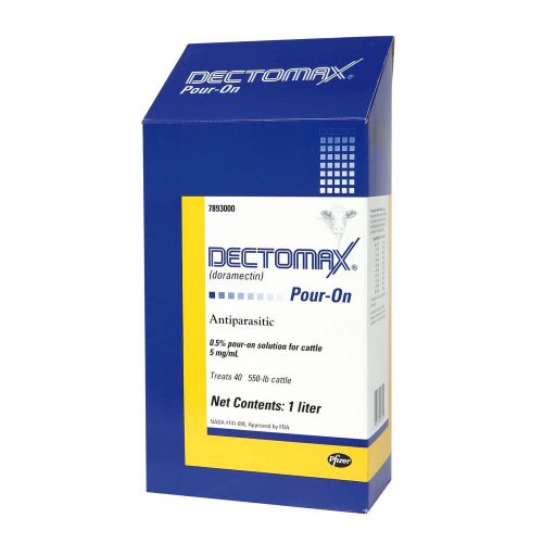FREE SHIPPING!! Dectomax Pour On Cattle Wormer Parasites Lice 1 Liter