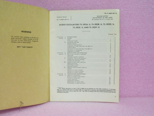 Military Manual TS-382A/U (-B/U, -D/U, -E/U, -F/U) Audio Oscill. OPR/MAINT Man.