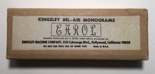 Kingsley Machine Type Set Bel-Air Monograms