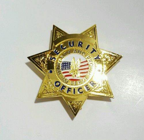 Obsolete Security Officer 7 Point Star Gold Badge