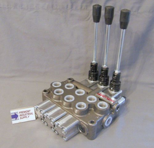 Hydraulic directional control valve 3 spool tandem center spring return 21 gpm for sale