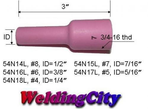 2 Long Ceramic Gas Lens Cups 54N15L (#7) TIG Welding Torch 17/18/26 (U.S.Seller)