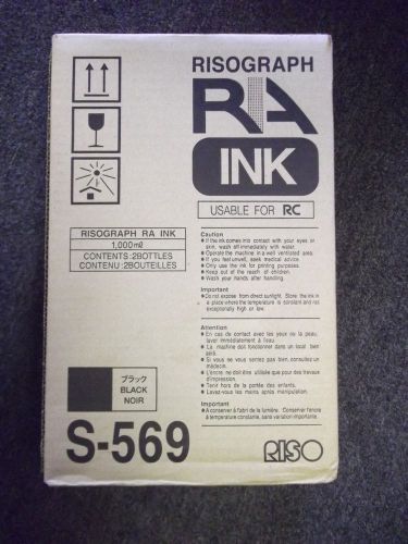 Box of 2 Risograph RA (usable for RC) BLACK Ink Cartridges S-569 NOIR 1000ml NEW
