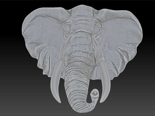 New animal art Elephant head Old 3d STL file by miccot