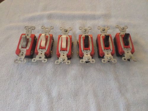 LOT OF 6 - P&amp;S - 20A 120V-277VAC-  TOGGLE SWITCHES