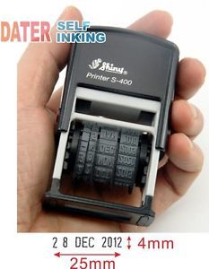 0.4cm Dater Self Inking Ink Pad Date Stamp Printer Rubber Day Month Year S-400