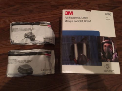 3m 6900 full face respirator - large- with 2 pack cartridges - new in box! for sale