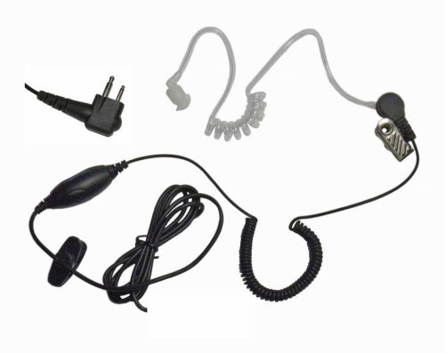Clear Earbud Microphone for Kenwood Portable Radios with 2 Pin Connectors