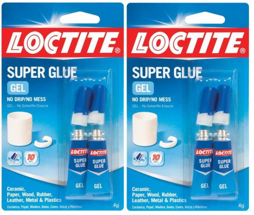 *2* new! loctite 2-pk super glue gel clear 4g wood rubber plastic metal 1399965 for sale