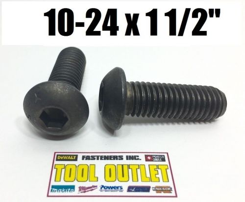 (qty 1000) #10-24 x 1 1/2&#034; button head cap screw black oxide coarse socket for sale
