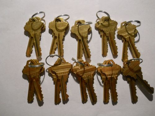 10 Sets of 2 Keys, Factory Cut Schlage Keys 5 pin  &#034;C&#034; keyway