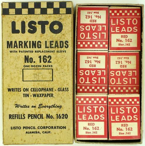Listo Pencil Marking Leads #162 Red 48 Refills - New Old Stock
