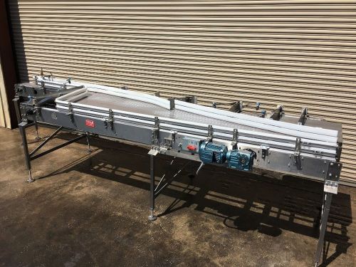 Can line engineering 44&#034; x 17&#039; long ss slow down bottle conveyor, single filer for sale