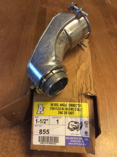 1-1/2&#034; arlington 855 greenfield flex 90 connector new for sale