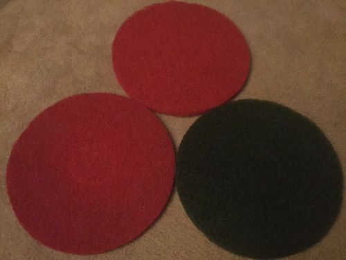 1 Green &amp; 2 Red Floor Pads 13&#034; Floor Buffer / Polisher -Scrubbing Pads-1&#034; Thick