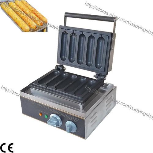 Commercial Nonstick Electric French Hotdog Waffle Stick Maker Iron Baker Machine
