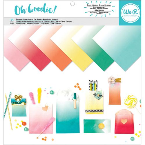 We R Memory Keepers Glassine Paper Pack 12&#034;X12&#034; 24/Pkg-Oh Goodie! Ombre