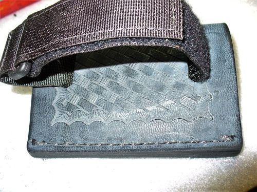 Made in usa safariland black basketweve belt adjustable flashlight holder for sale