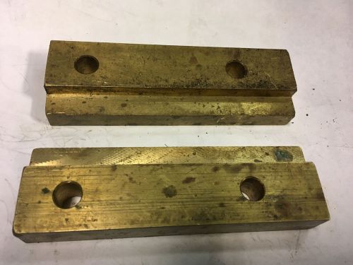 Work bench vise jaws sold in pair width 5&#034; brass bronze tool holding holder for sale