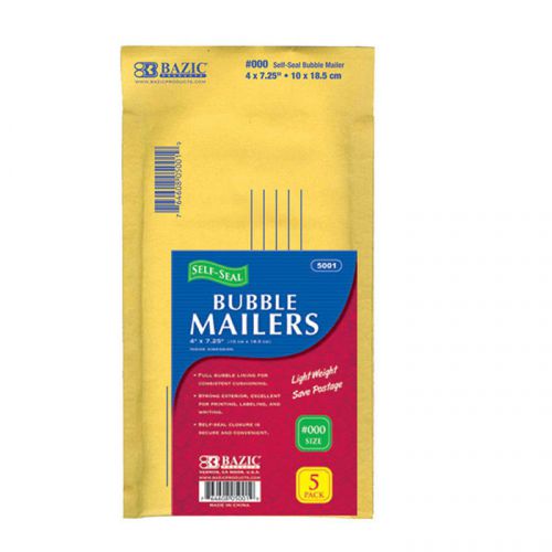 BAZIC 4&#034; X 7.25&#034; (#000) Self-Seal Bubble Mailers (5/Pack)  of-24