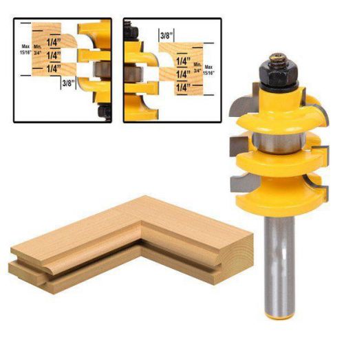 1/2 inch shank stacked rail and stile router bit woodworking tool for sale