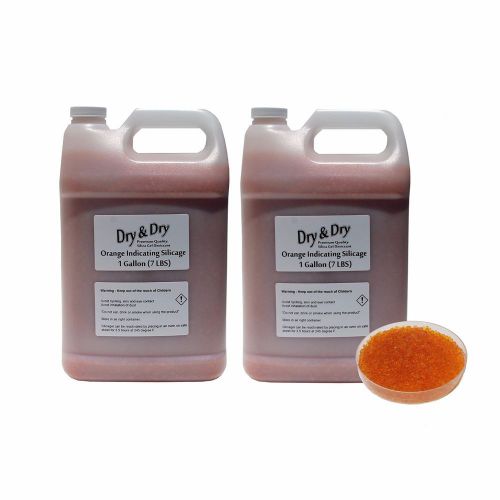 2 Gallon(14.5 LBS) &#034;Dry&amp;Dry&#034; Premium Orange Indicating Silica Gel Desiccant Bead