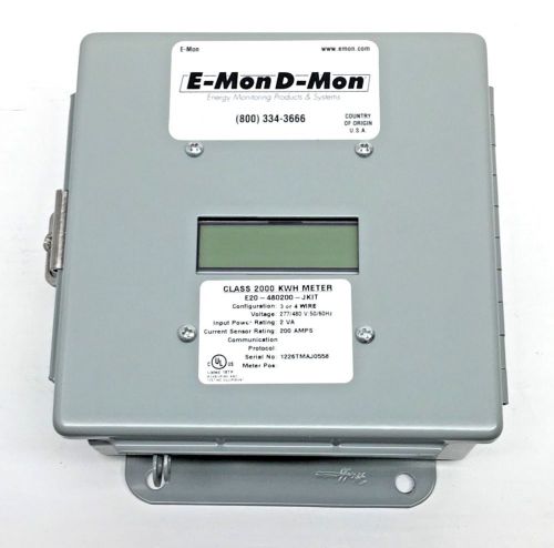 E-MON D-MON E20-480200-JKIT Class 2000 KWH 200 Amps 277/480V Meter