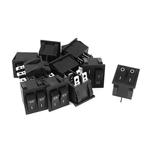 Uxcell ac 250v 15a 125v 20a 4pins dual spst on/off rocker switch black 10 pcs for sale