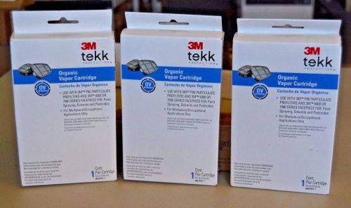 3 pairs of 3m tekk organic vapor cartridge 6001pb1-1 , new! 3 boxes dated 6-2018 for sale