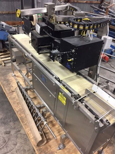 Label machine- stainless/ foodgrade/ labeled cheese bags- convergent label tech- for sale