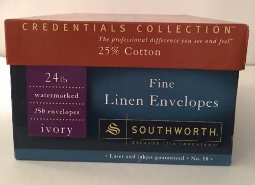 Southworth Fine Linen Envelopes 24 Lb Watermarked Ivory 250 Count