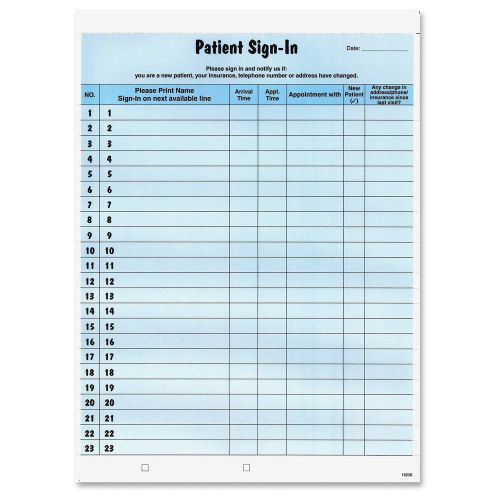 Tabbies Patient Sign-In Label Forms - 125 Sheet(s) - 125 / Pack 14531
