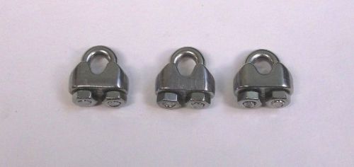 3 bbt brand stainless steel 1/16&#034; (# 3) wire rope &amp; cable clamps for sale