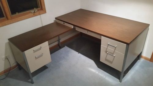 Steelcase l shaped vintage desk for sale