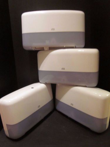Tork lot 4 toilet paper dispenser jumbo roll mini twin t2 system 5555200 white for sale