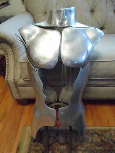 Incredible vintage aluminum male mannequin torso art piece! must see! for sale