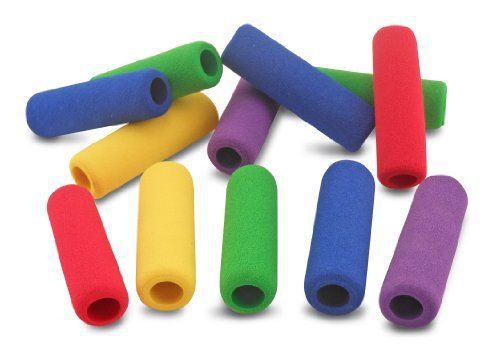 The classics 12-pack soft foam pencil grips, assorted colors, 1.5-inch long... for sale