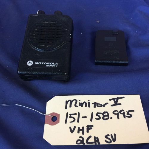 Motorola minitor v (5) vhf 151-159 mhz 2ch sv pager a03kms9238bc w/battery for sale