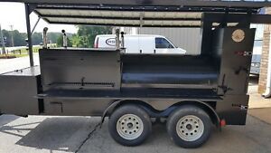 Mini T Rex Roof BBQ Smoker 48 Grill Trailer Firewood Storage Mobile Food Truck