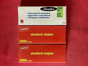 3 Boxes of 5000 Staples Swingline and Staples about 15,000 Total Standard Size